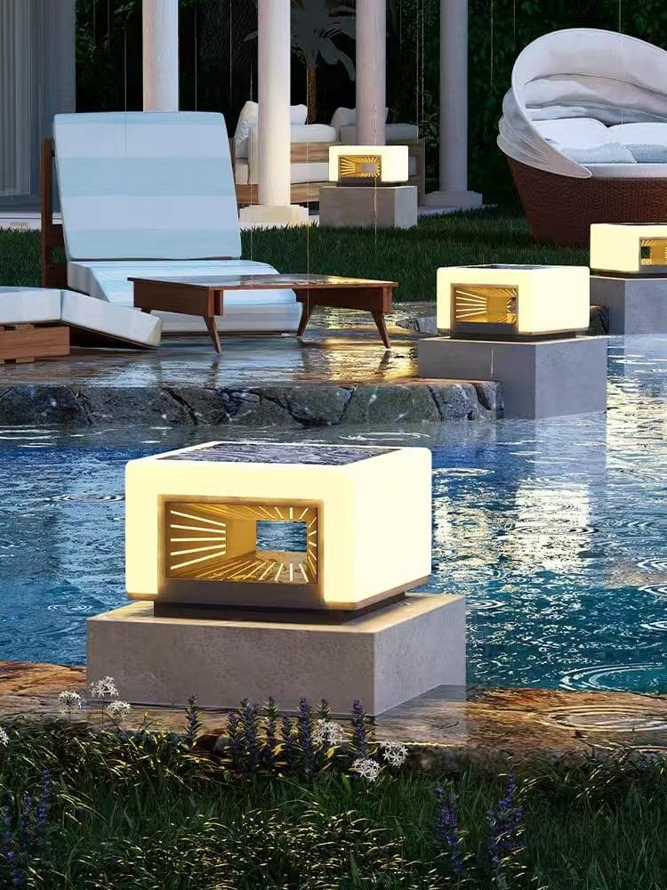 Кубический столбовой светильник GS-2947