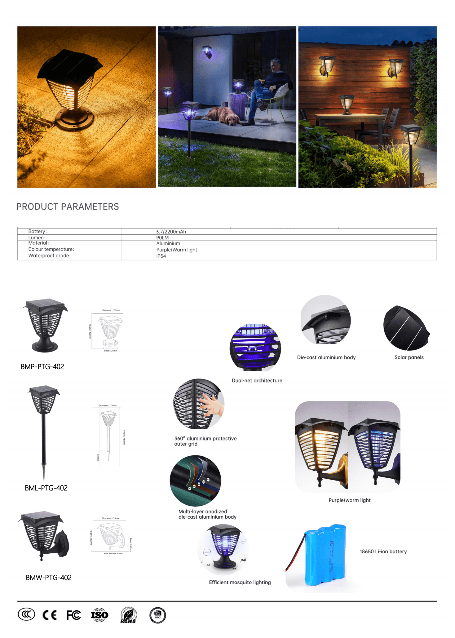 Антимоскитный светильник PTG-402