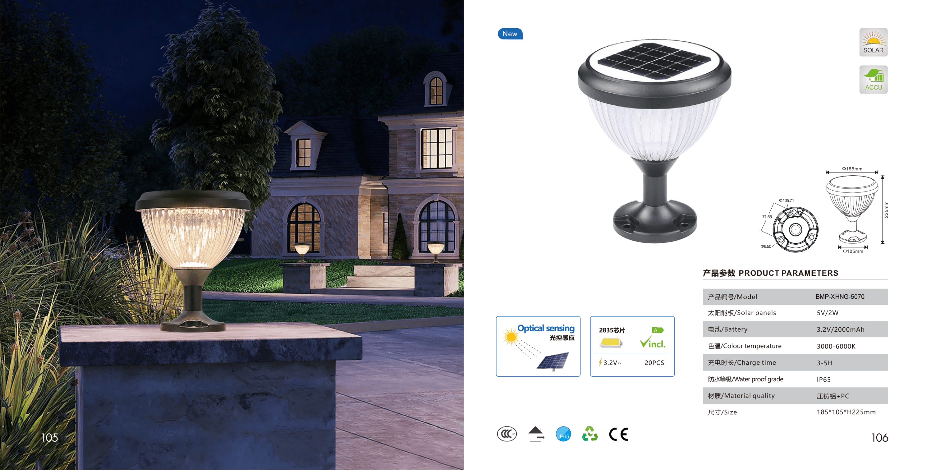 Столбовой светильник TSY-6012