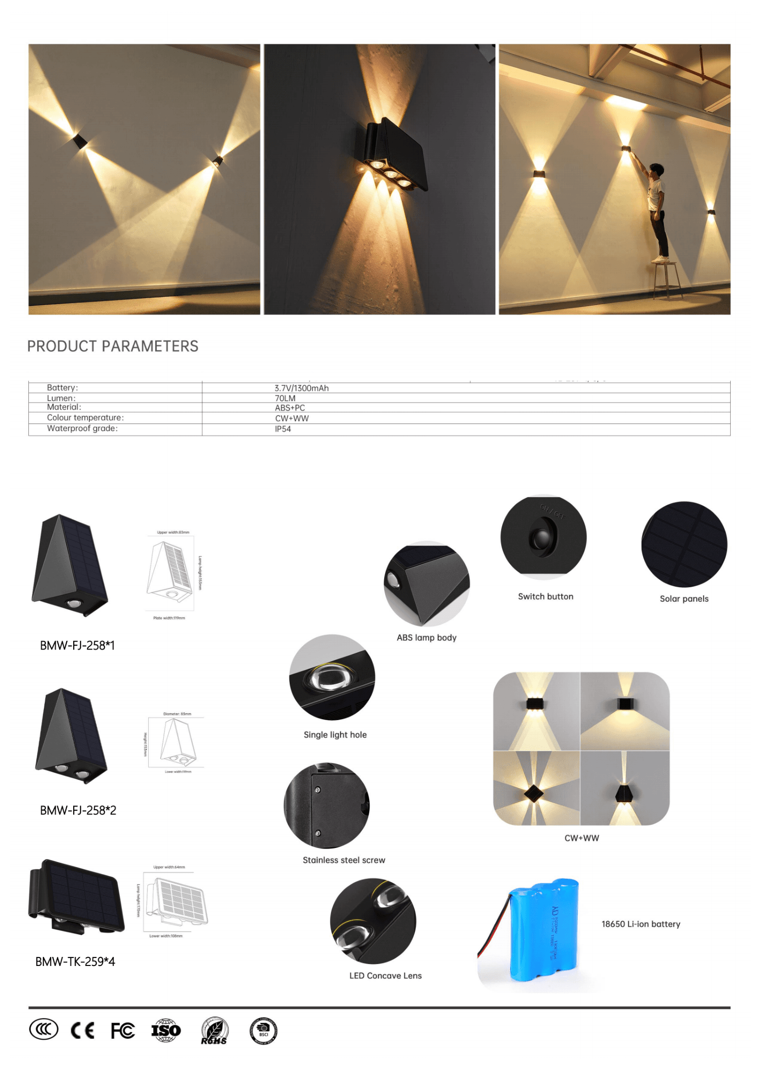 Настенный LED-светильник FJ/TK (CW+WW)