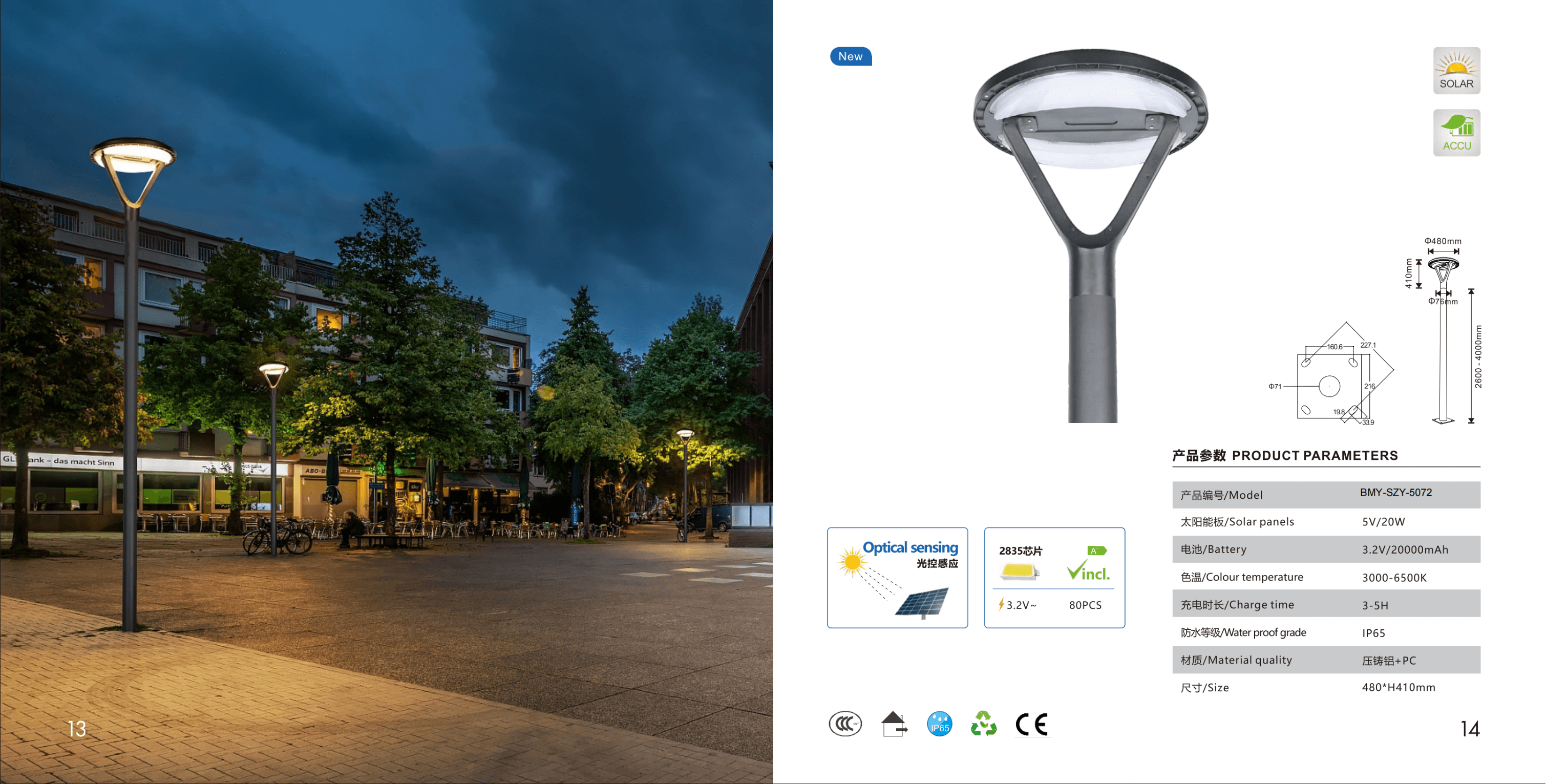 Парковый фонарь SZY-5072